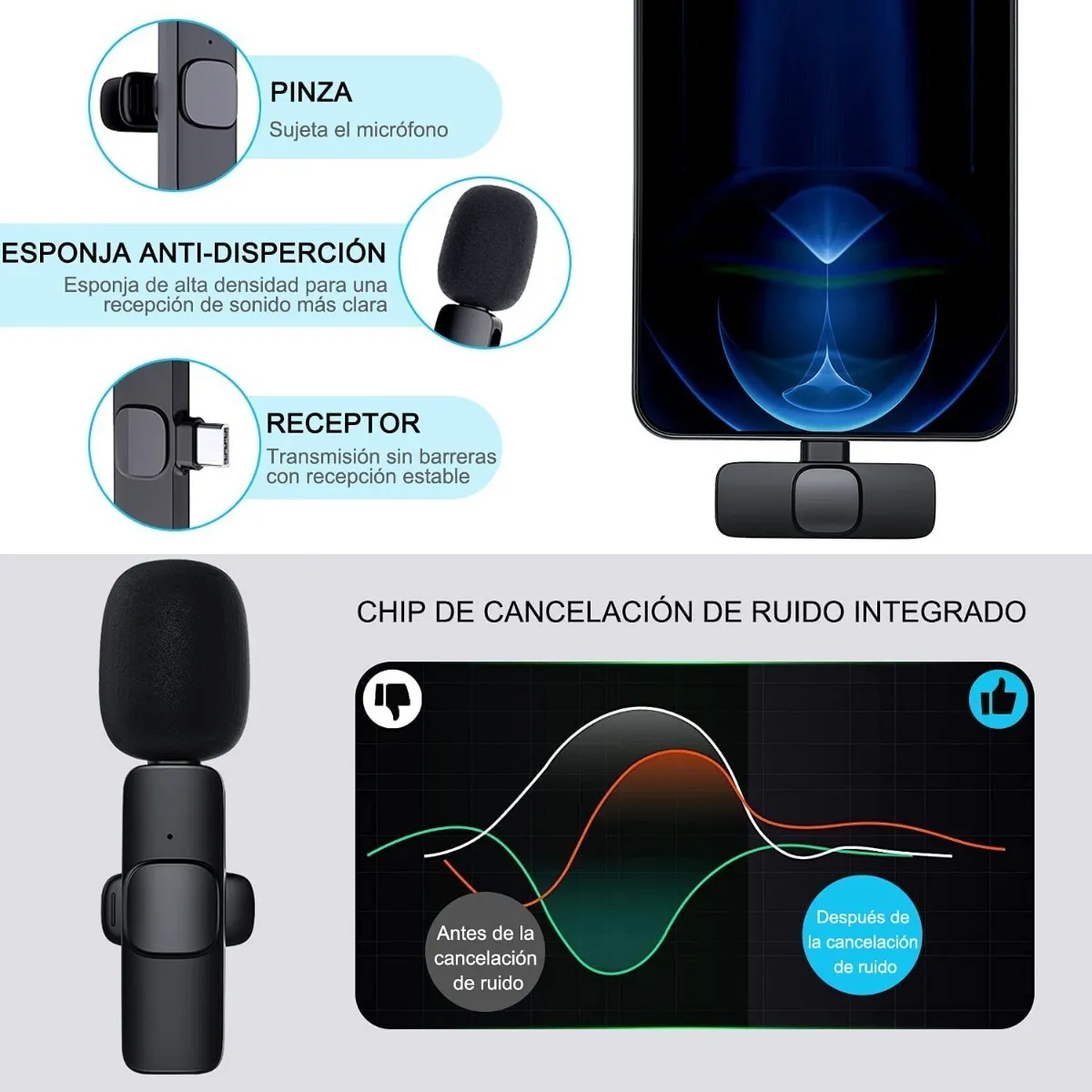 Micrófono Inalámbrico para Celular - Sangkee México Envíos Rápidos