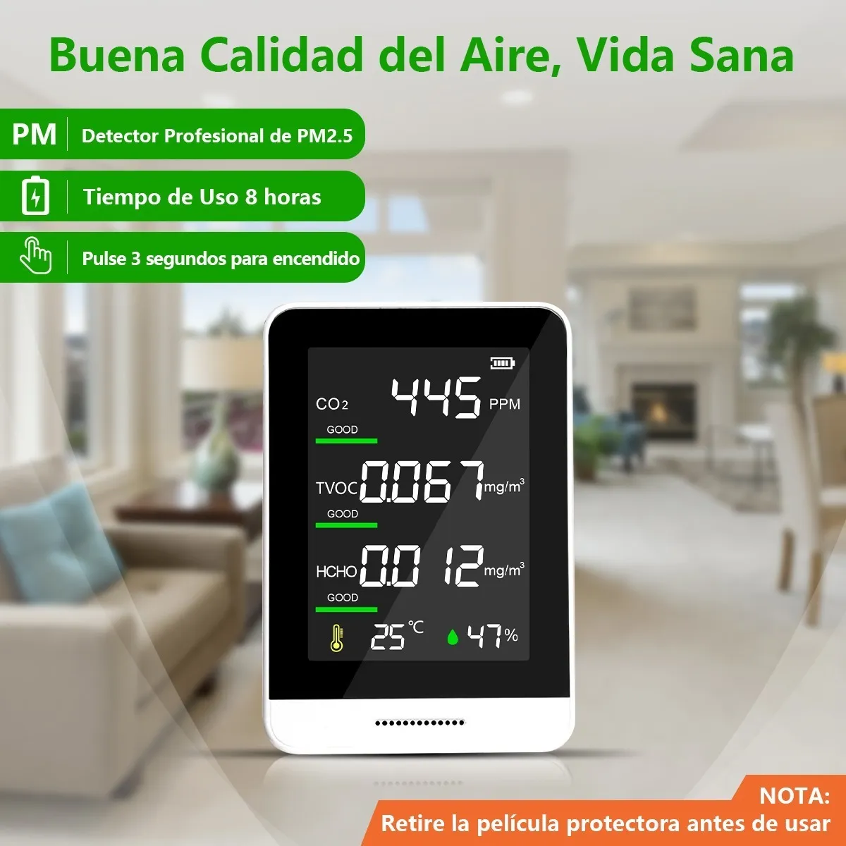 Detector Aire y Temperatura Portátil - Sangkee México Envíos Rápidos y  Seguros