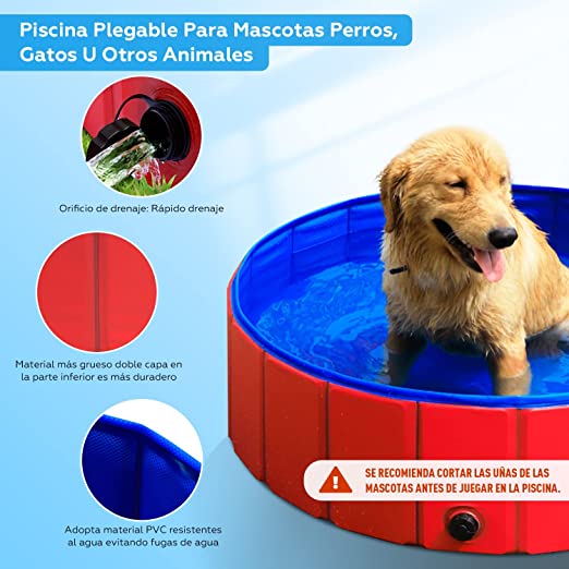 YYCH Piscina portátil plegable de PVC para mascotas, piscina  para perros, gatos, estanque de agua, piscina para mascotas y bañera al  aire libre, bañera para estanques de agua y piscinas para