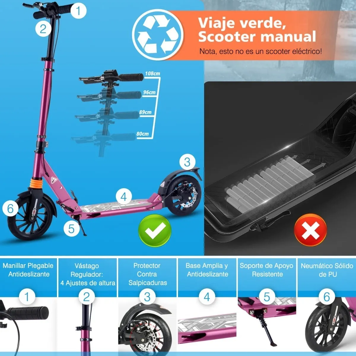 Scooter Patin Electrico Plegable - Sangkee México Envíos Rápidos y Seguros