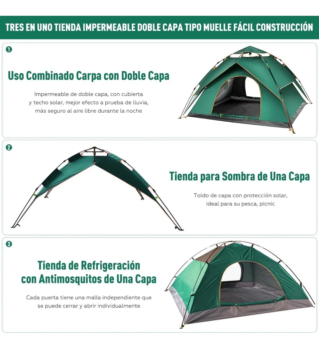 Tienda Casa Campaña Portátil 4 Personas Grande Camping+bolsa - Sangkee  México Envíos Rápidos y Seguros