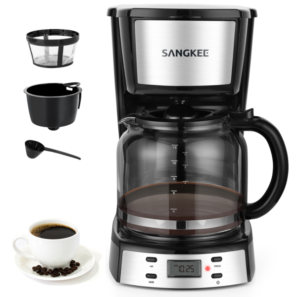 Cafetera de Goteo Sangkee 12 Tazas  Programable con Temporizador