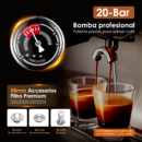 Sangkee Cafetera Espresso  con Molino y Espumador, Kit Barista Completo