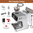 Sangkee Cafetera Espresso  con Molino y Espumador, Kit Barista Completo