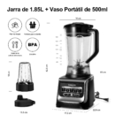 Licuadora Sangkee Profesional 6 Cuchillas | 1.85L y Vaso Portátil