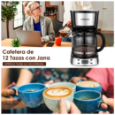 Cafetera de Goteo Sangkee 12 Tazas  Programable con Temporizador