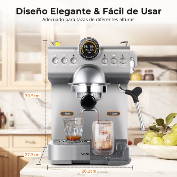 SANGKEE Cafetera Espresso con Vaporizador y Control LCD - Image 11