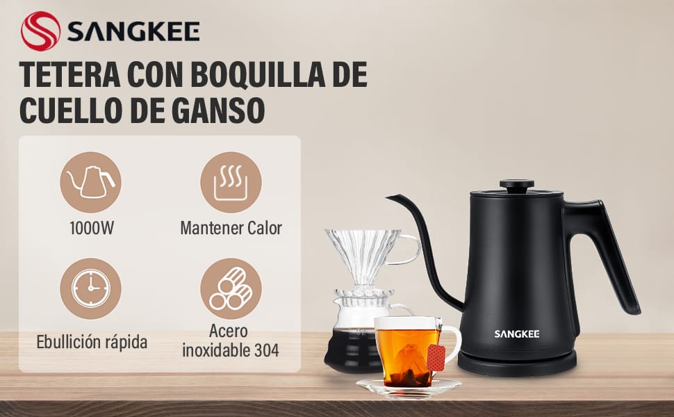 Tetera eléctrica de acero inoxidable