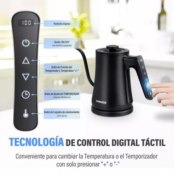 Tetera eléctrica de acero inoxidable