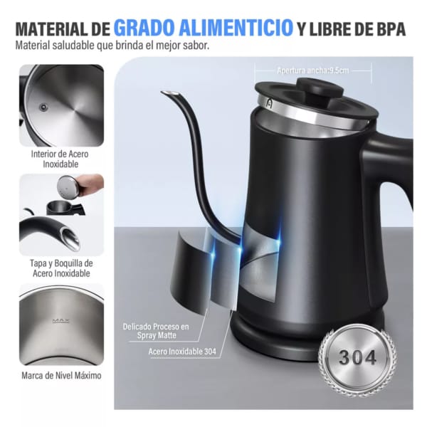 Tetera eléctrica de acero inoxidable