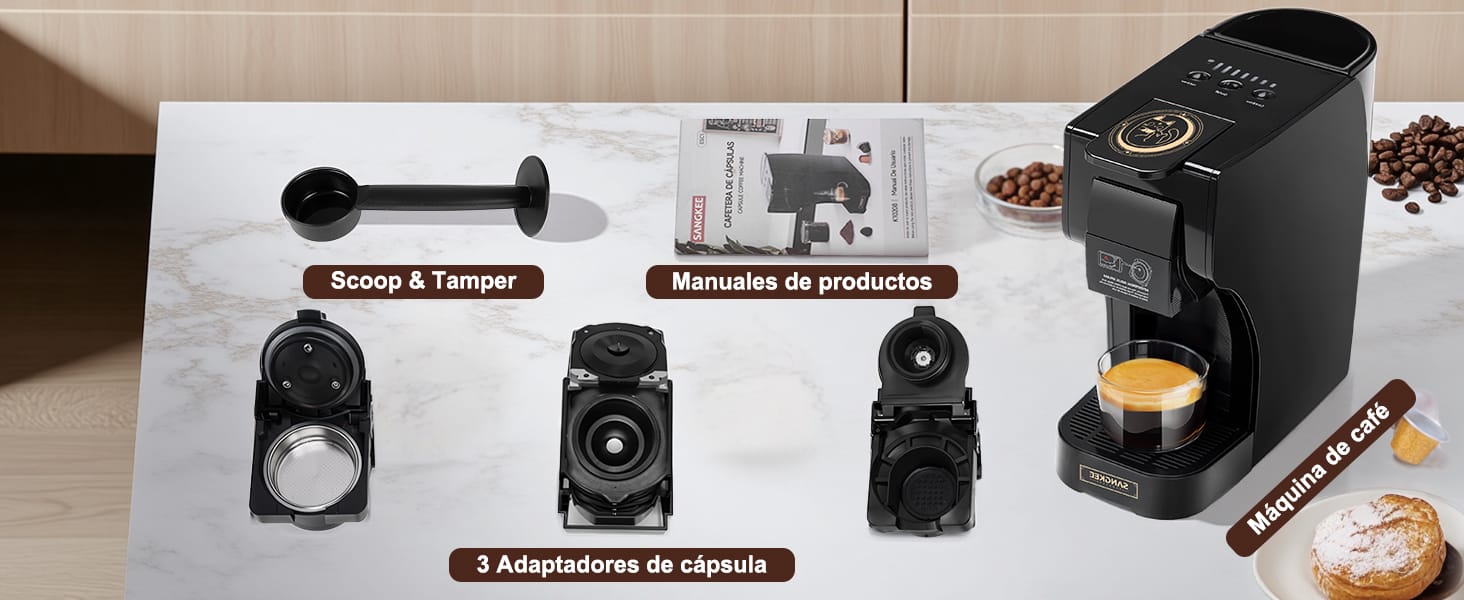 Sangkee Cafetera De Porción Individual 20 Bares