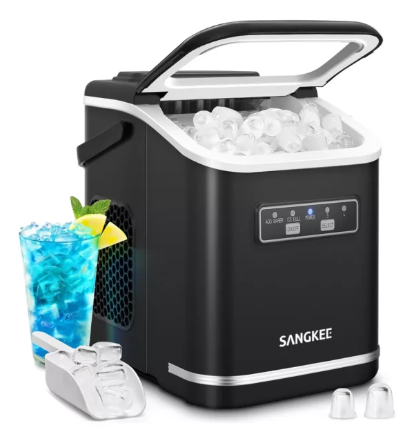 Máquina de hielo Sangkee 12kg/día, 2 tamaños, autolimpiante
