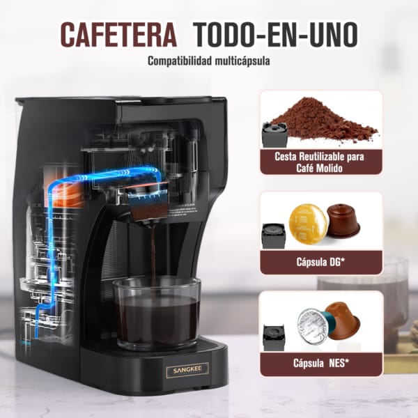 Sangkee Cafetera De Porción Individual 20 Bares