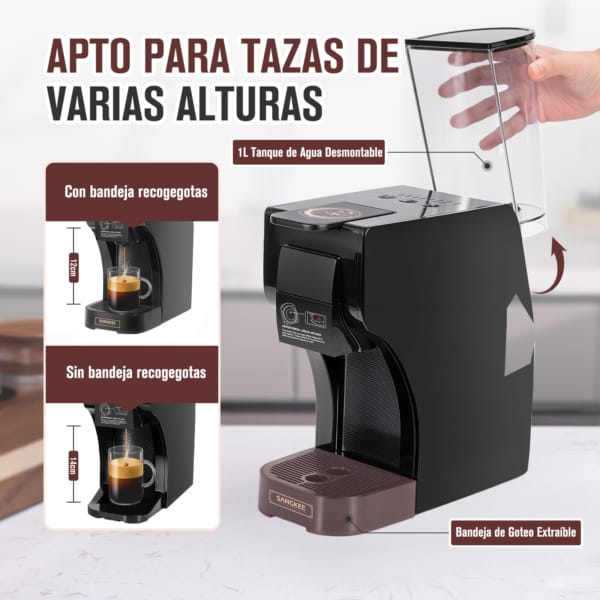 Sangkee Cafetera De Porción Individual 20 Bares
