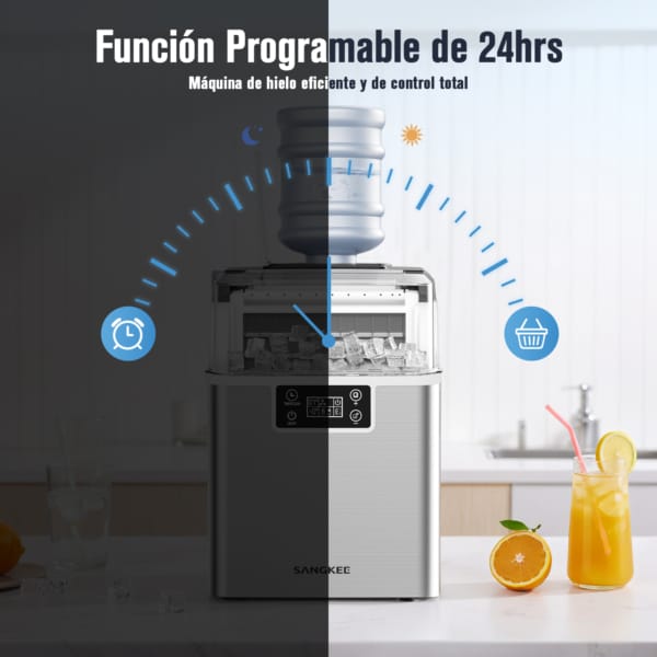 Máquina de hielo doméstica: 20 kg/día, 24 cubos en 13 min - Image 10