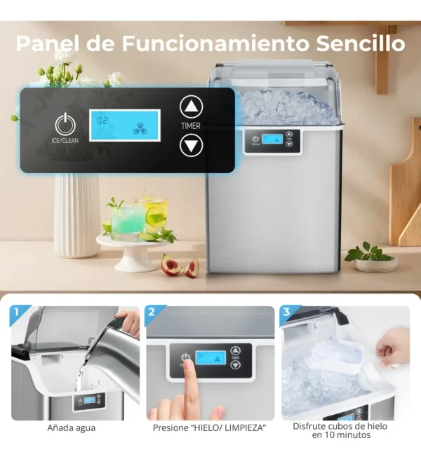 Máquina de hielo portátil Nugget 20kg/día