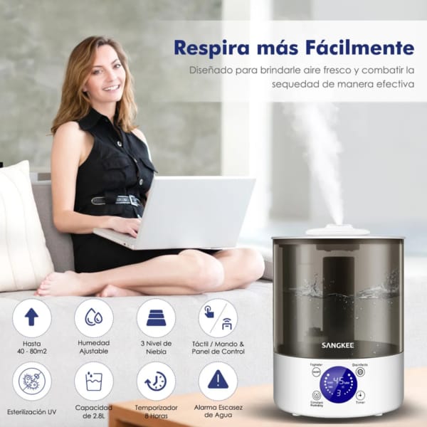Humidificador ultrasónico 2.8 L