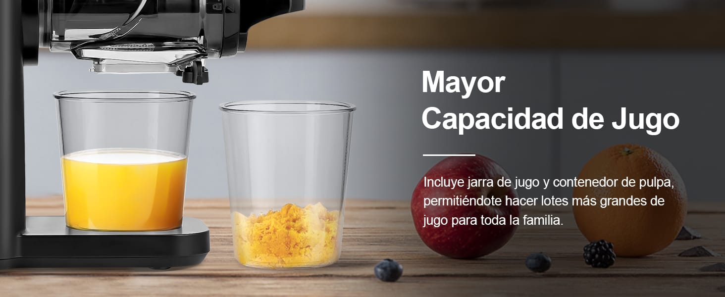 Extractor de jugos lento–Prensado en frío,silencioso,90 % más jugo