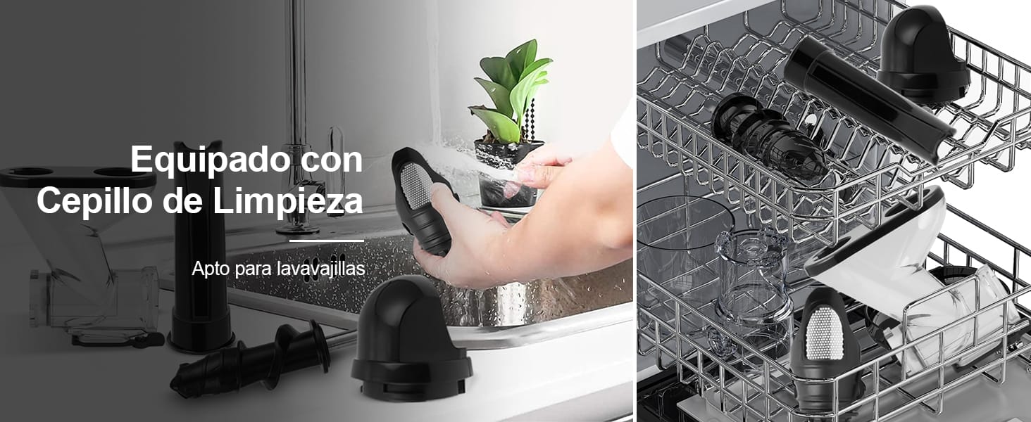 Extractor de jugos lento–Prensado en frío,silencioso,90 % más jugo