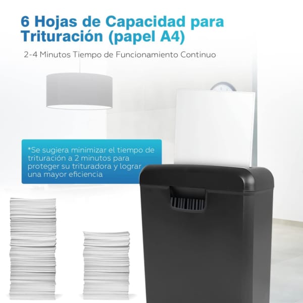 trituradora de papel 6 hojas